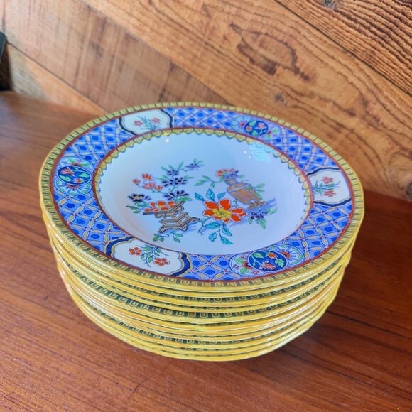Minton Chinese Garden handpainted floral large soup bowls - Picture 2 of 5